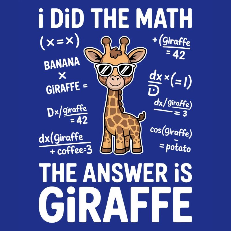Math Sayings Giraffe Funny Math Gift