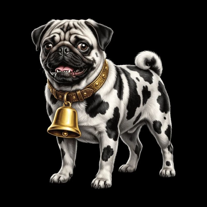 Lustiger gemischter Hund-Kuh-Mops