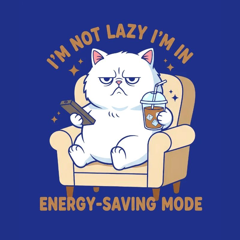 I'm Not Lazy—Power Saving Cat