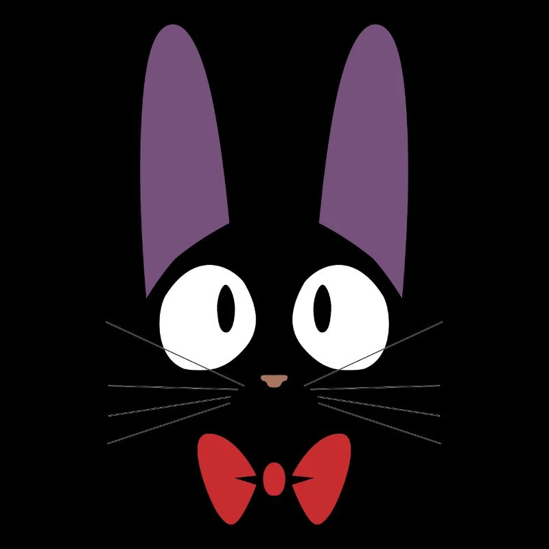 Süße schwarze Jiji Katze mit roter Fliege