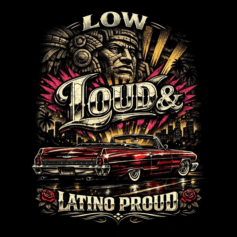 Lowrider Auto Low Bruyant Latino Proud
