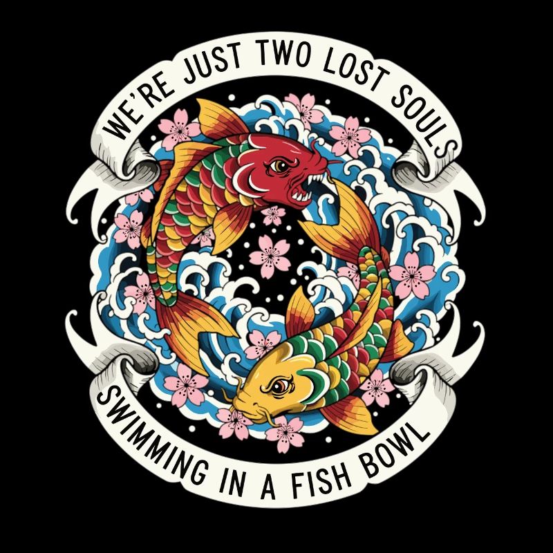 Koi Fish Japan Tattoo Saying