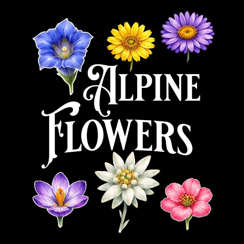 Fleurs alpines – Fleurs alpines Vintage Botanique D