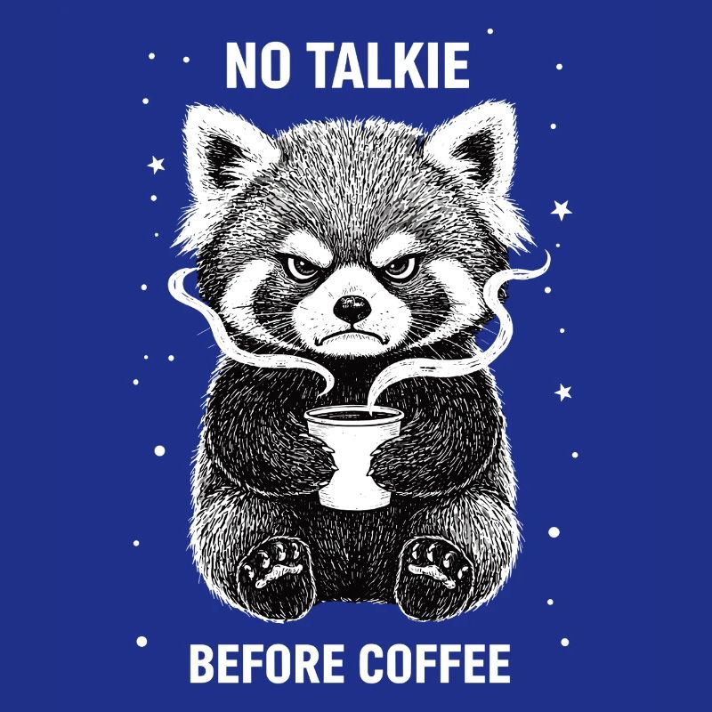 Pas de conversation devant le panda roux amateur de café