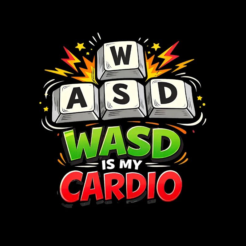 Clavier de jeu drôle WASD Mon Cardio Gamer