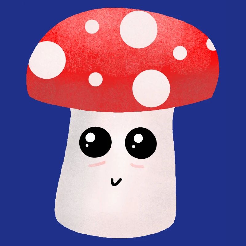 Un copain champignon Kawaii avec des points