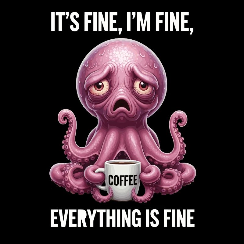 Its Fine In Fine Coffee Octopus Humor