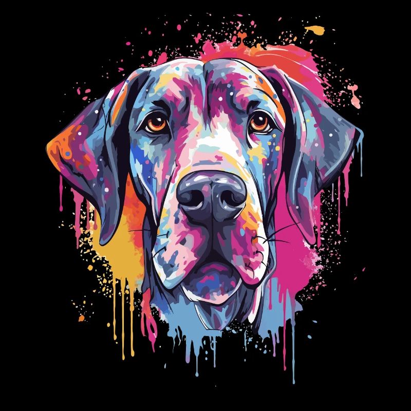 Bunte Hundesplash-Kunst Deutsche Dogge