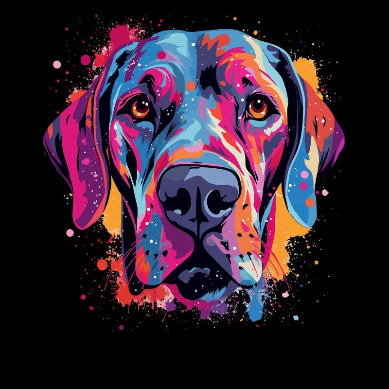 Bunte Dogge-Splash-Art