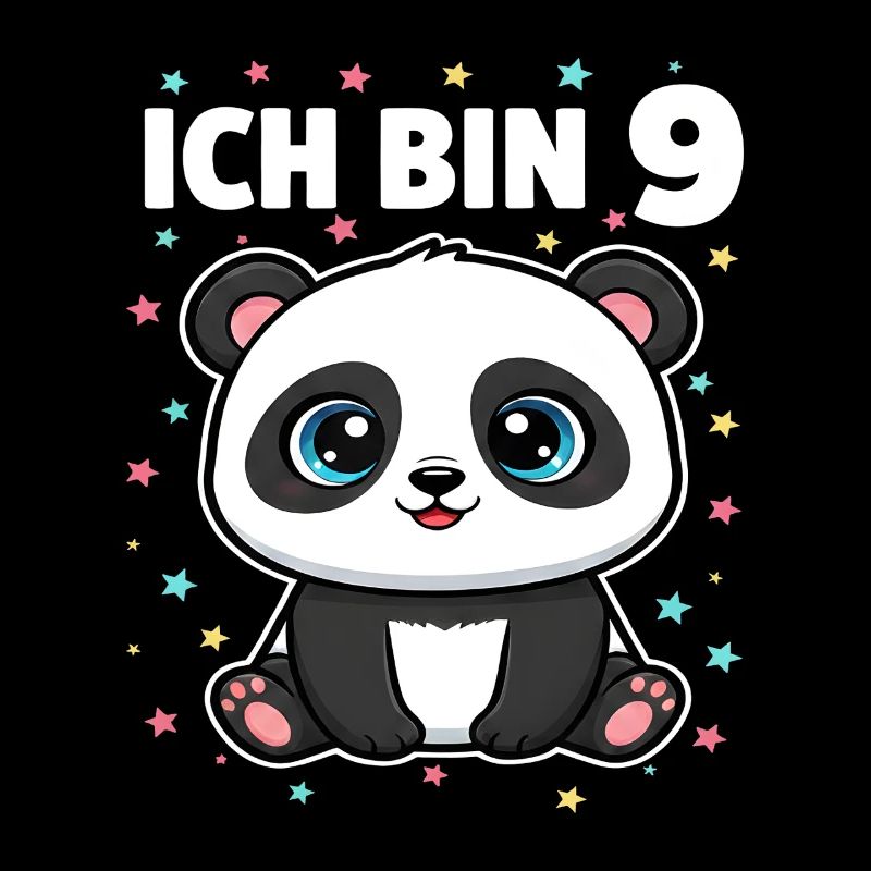 Ich bin 9 - Süßes Panda zum 9. Geburtstag