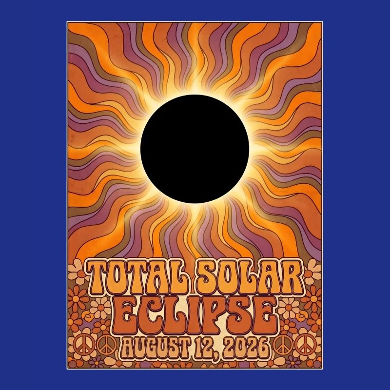 Total Solar Eclipse 2026 Sunburst Poster