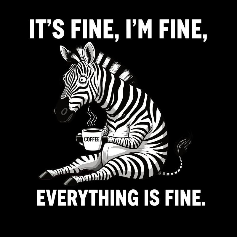 Its Fine Im Fine Coffee Zebra Humor