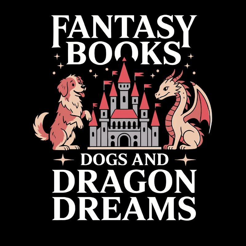 Hund Fantasy Buch Drache Märchen Bücherwurm