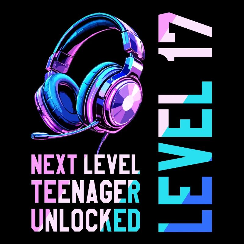 17. Geburtstag Junge Mädchen Teenager Level 17