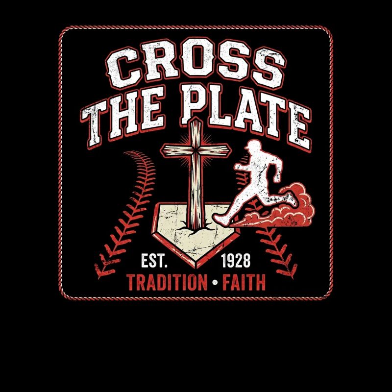 Cross The Plate Christlicher Baseball Glaube Jesus