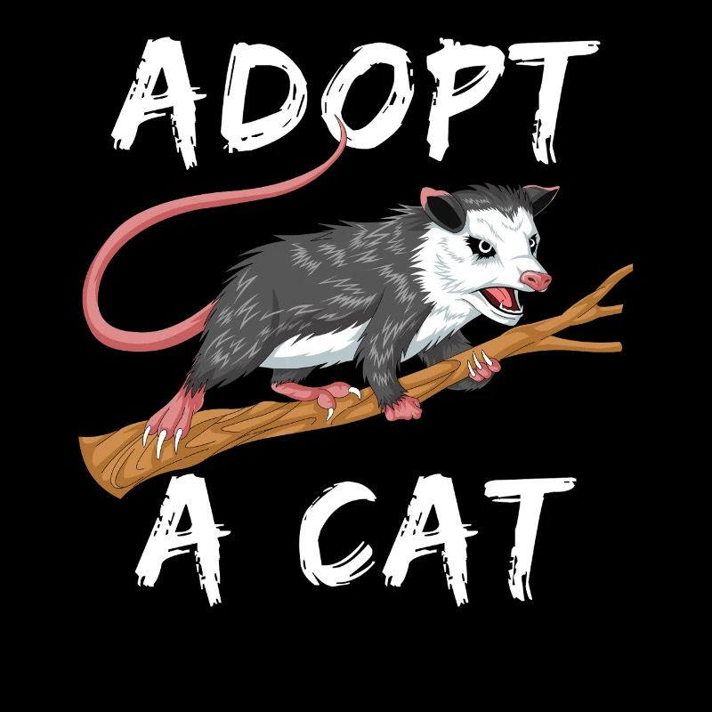 Funny Opossum T-Shirt - Misidentified Adopt a Cat 