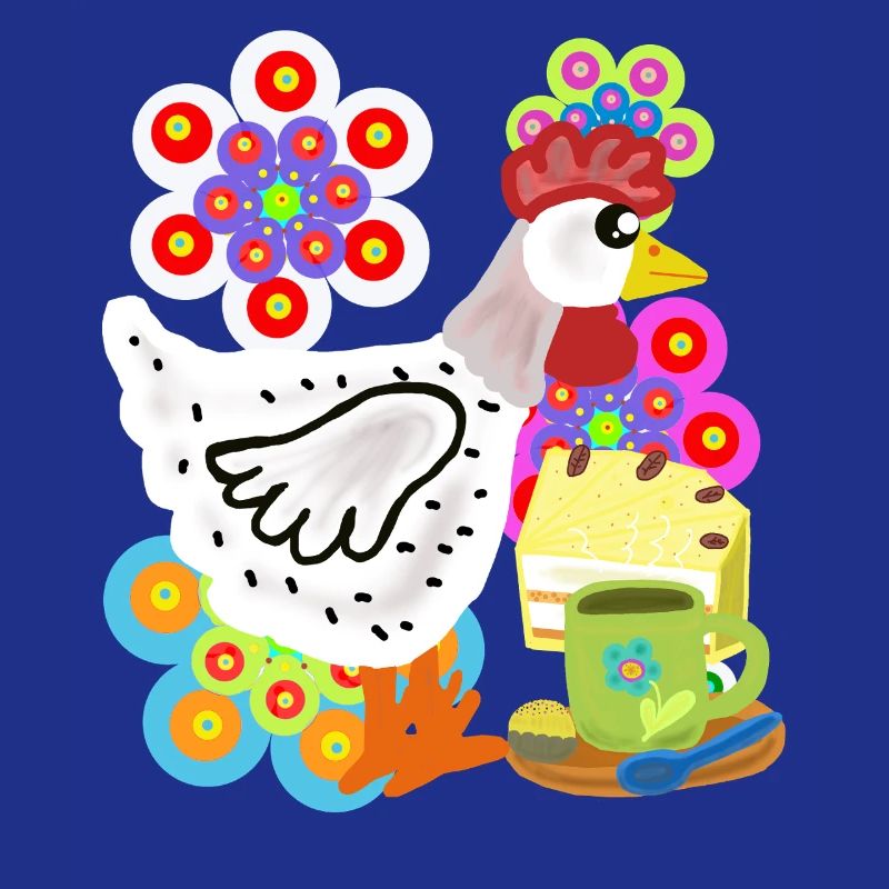 hen cake coffee break coffee chicken