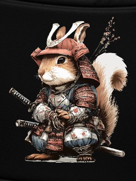 Eichhörnchen-Samurai in Rüstung