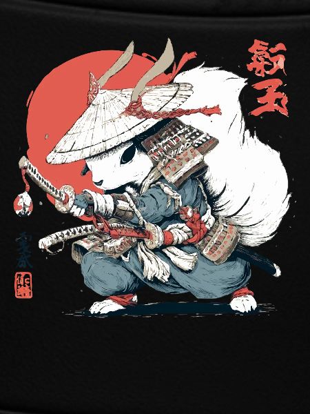 Samurai-Eichhörnchen, japanischer Krieger, Ukiyo-e-Stil Su