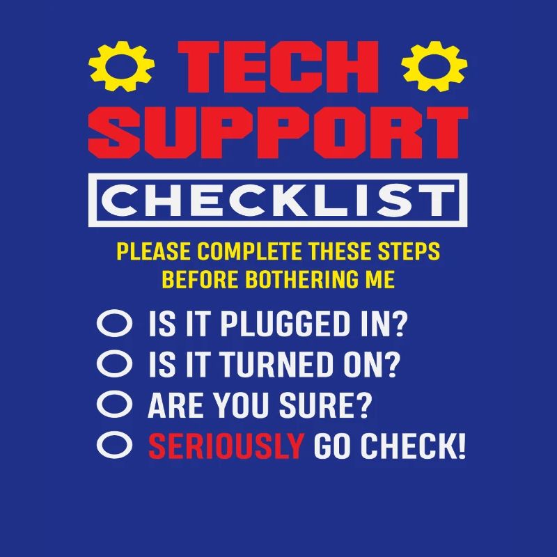 Tech Support Checklist Plug in IT Admin