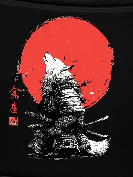 Wolf-Samurai unter Crimson Sun