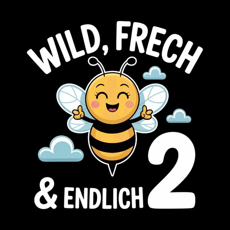 Bienchen Endlich 2 Jahre Mädchen Geburtstagsmotiv