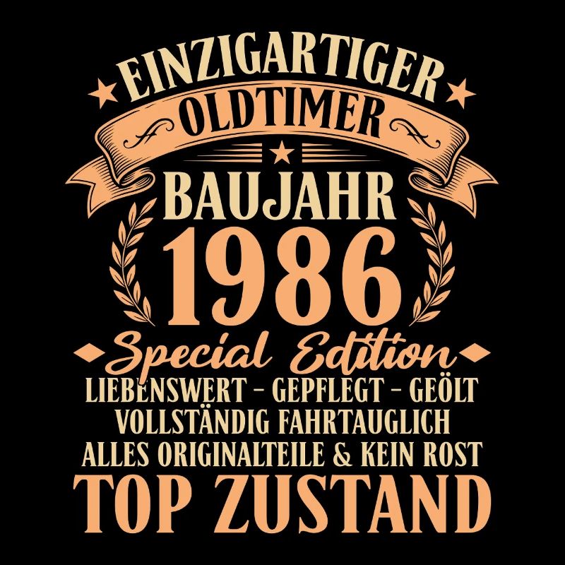 1986 Baujahr Oldtimer 40. Geburtstag Geschenkidee