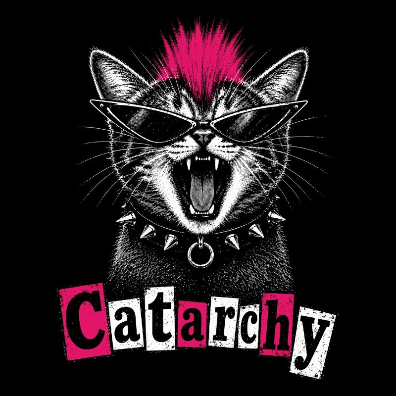 Catarchy Punk Drôle de Femmes Chat