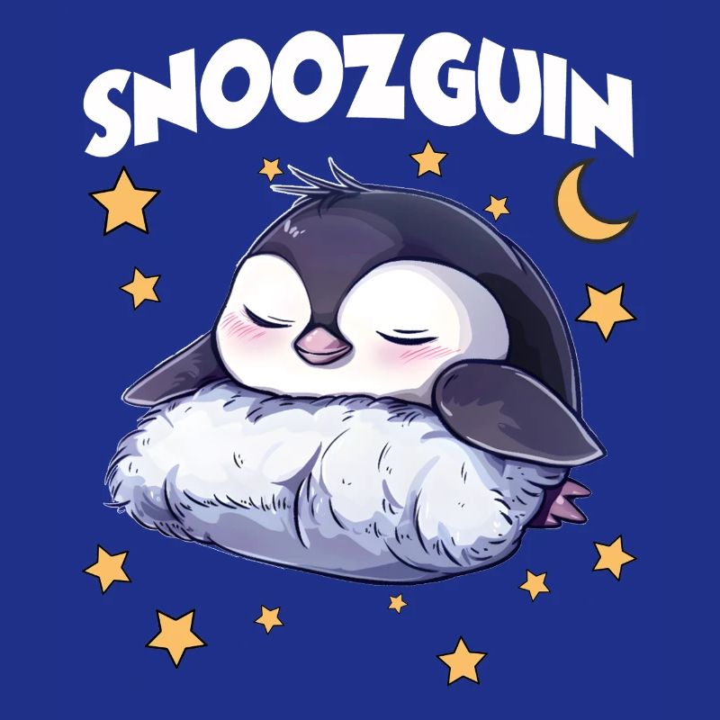 Pinguin Snoozguin Pyjama Langschläfer Morgenmuffel