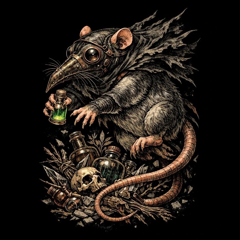 Maison de Rats Colorés Maison Spéciale Médecin de la Peste des Rats
