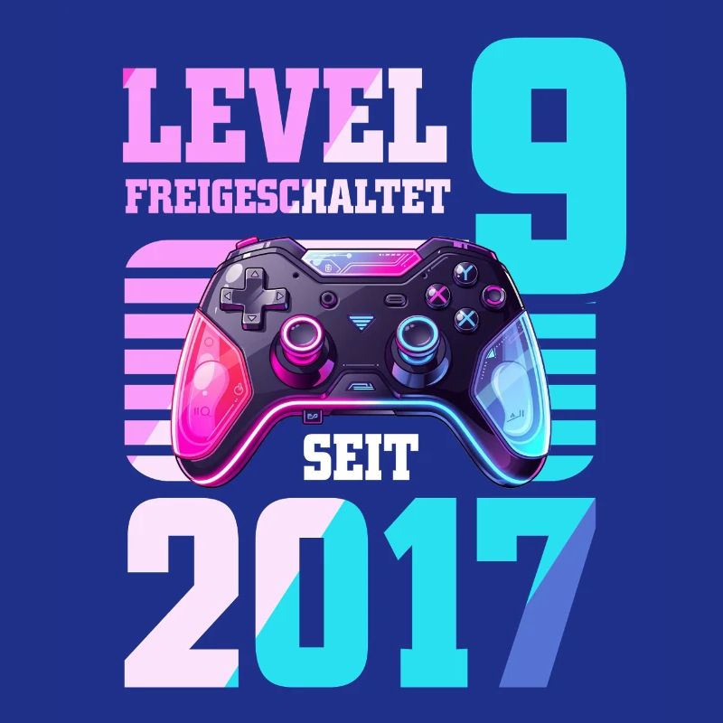 9. Geburtstag Junge Mädchen 2017 Gaming Level 9
