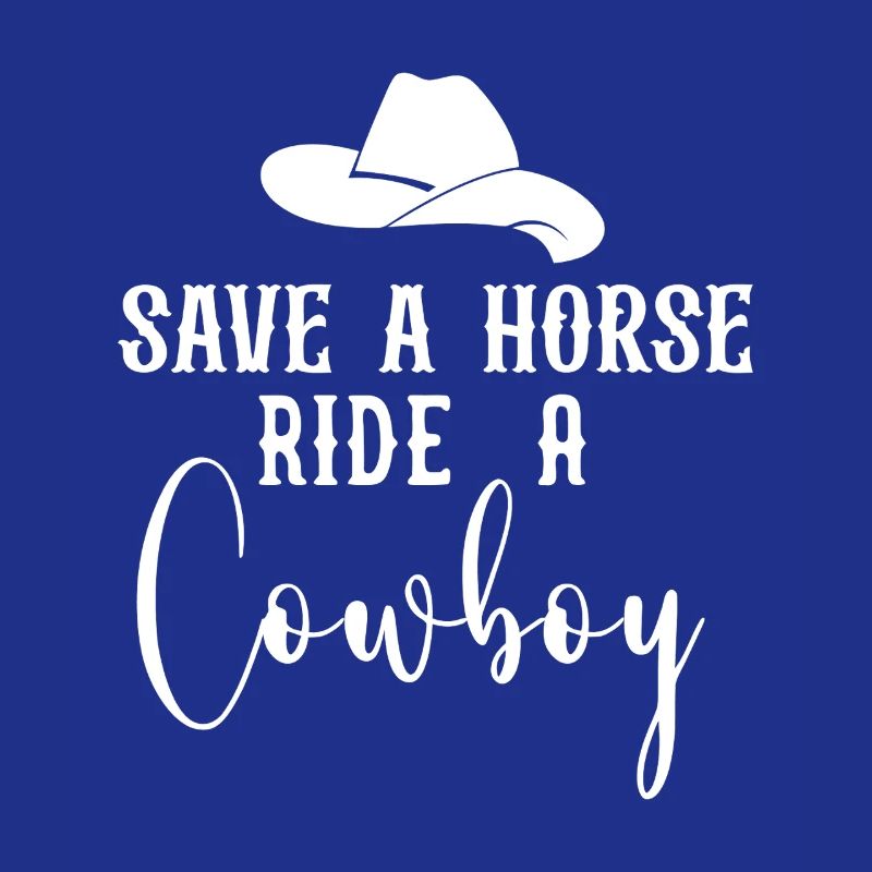 Rette einen Pferderitt auf einem Cowboy