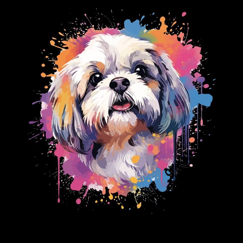 Bunte Splash Art Shih Tzu Hund