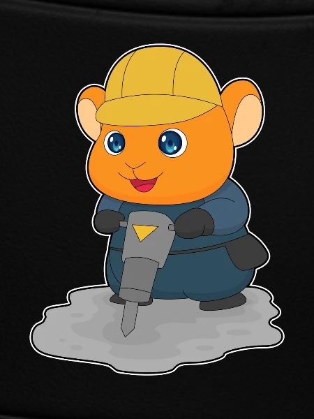 Hamster Bauarbeiter Presslufthammer Baustelle
