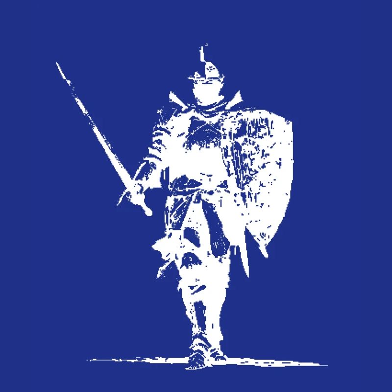 Knight Silhouette with Shield and Spear