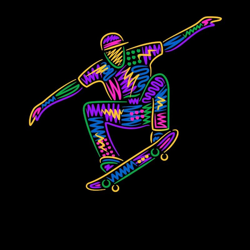 Bunter Skater Skateboarder Kinder Skateboard