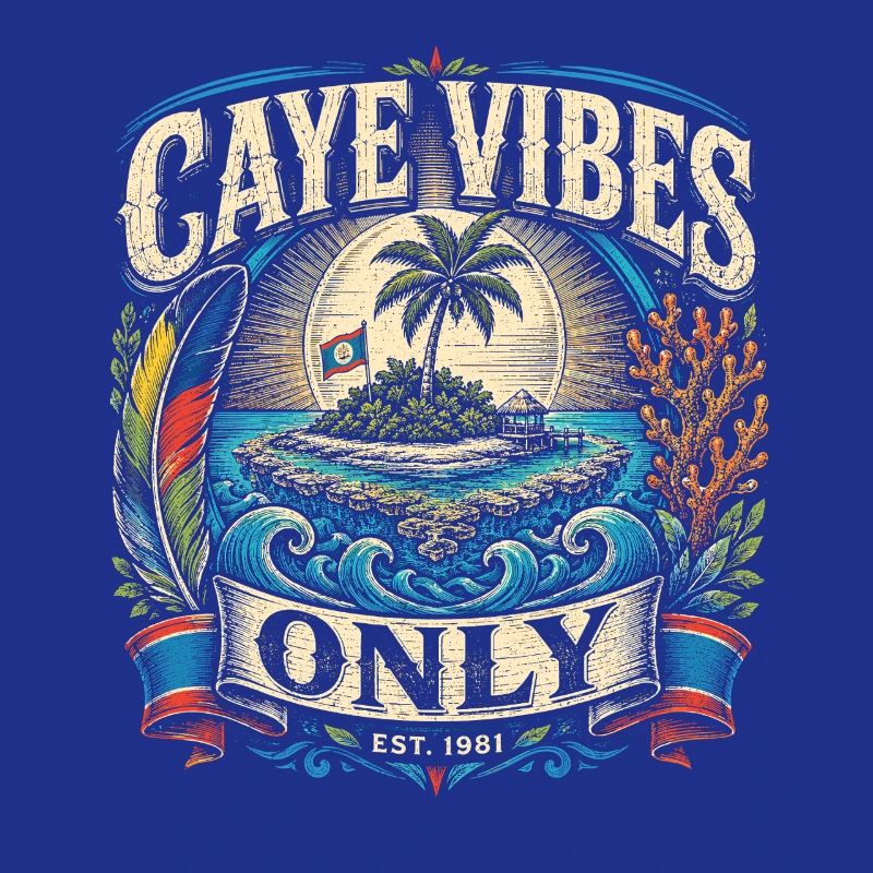 Belize Belizean Root Caye Vibes Only