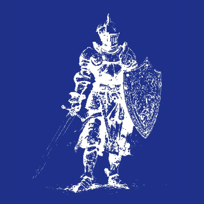 Iron Knight Silhouette on Shield