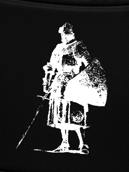 Einsamer Ritter mit Banner-Silhouette