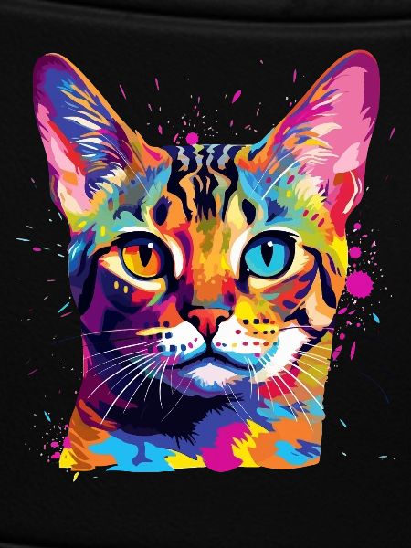 Bunte Bengal-Katzengesicht-Splash-Art