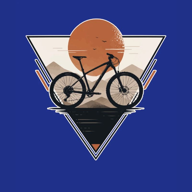 Sunset with bicycle in triangle print