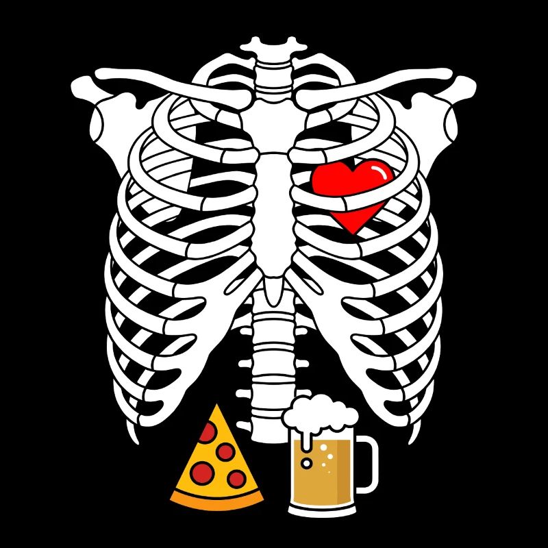 Squelette de Papa Bière Pizza Drôle de Grossesse