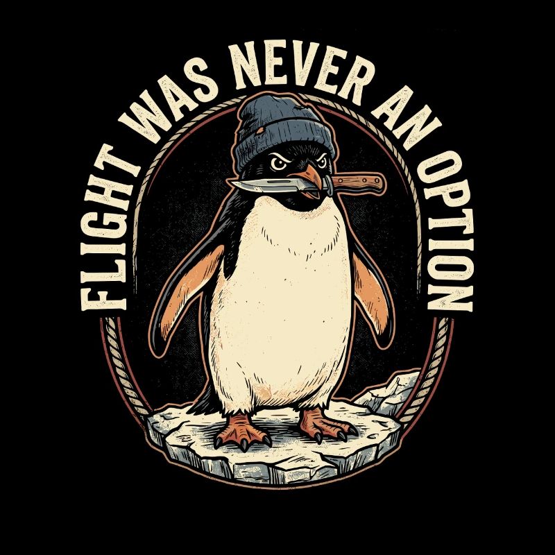 Penguin mit Messer – Eiswitz