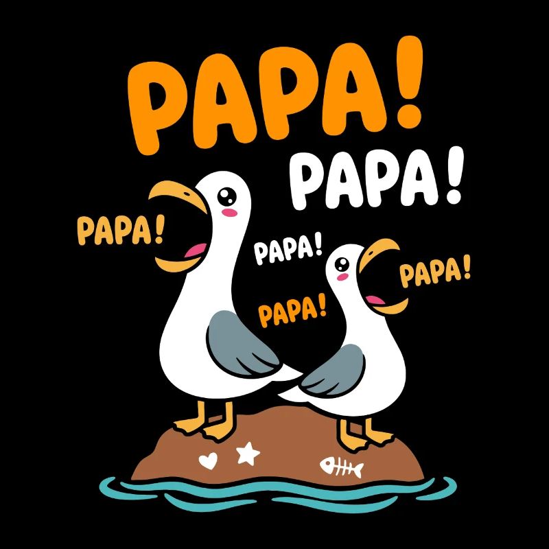Mouettes Papa sur Roche