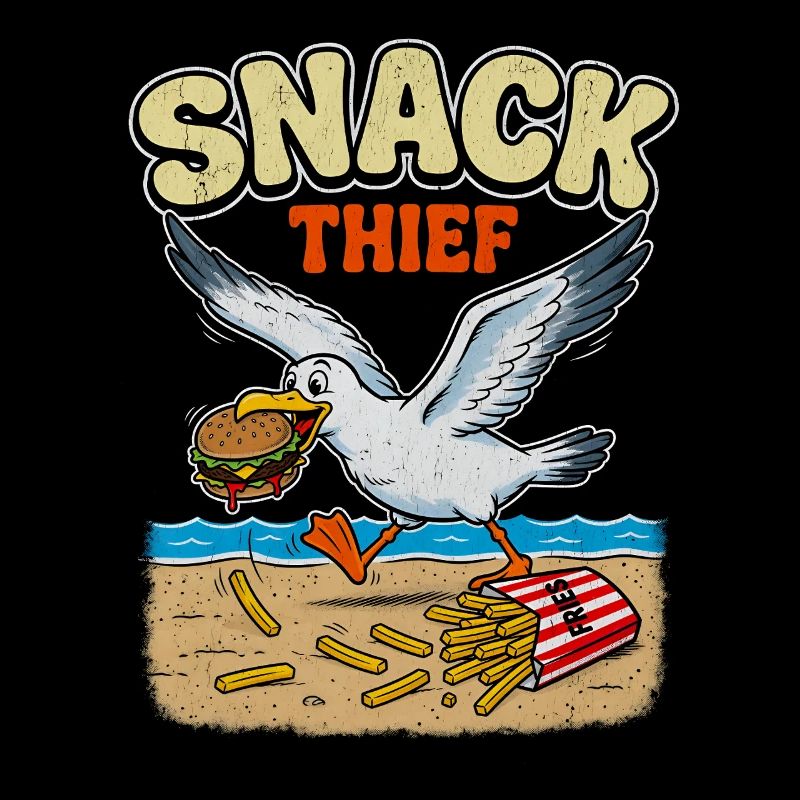 Voleur de snacks rétro Mouette Ocean Beach