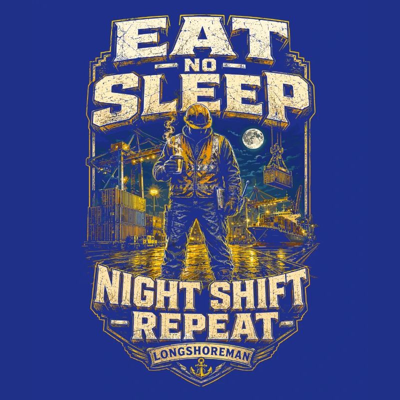 Dock Workers Eat Not Sleep Night Shift