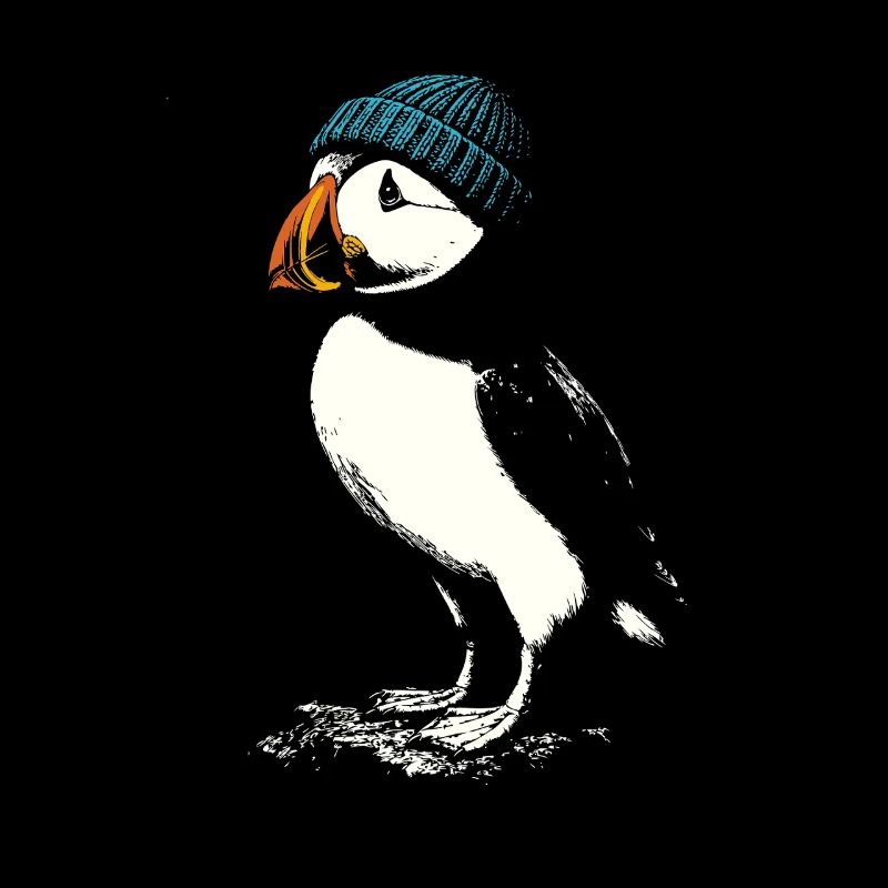 Un macareux avec bonnet