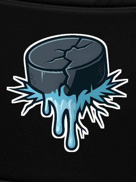 Cracking Hockey Puck Graphic