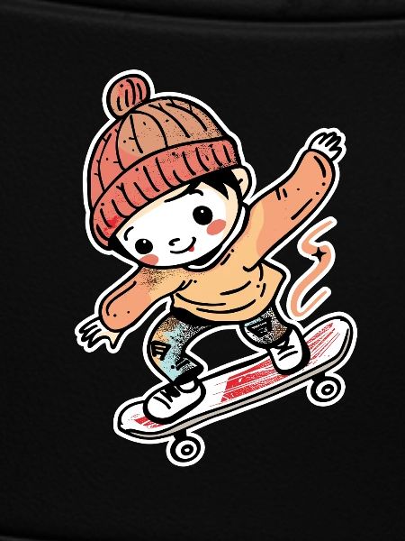 Skateboarding Junge Comic-Stil