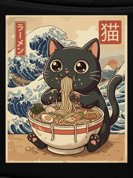 Kawaii Cat Ramen Wave
